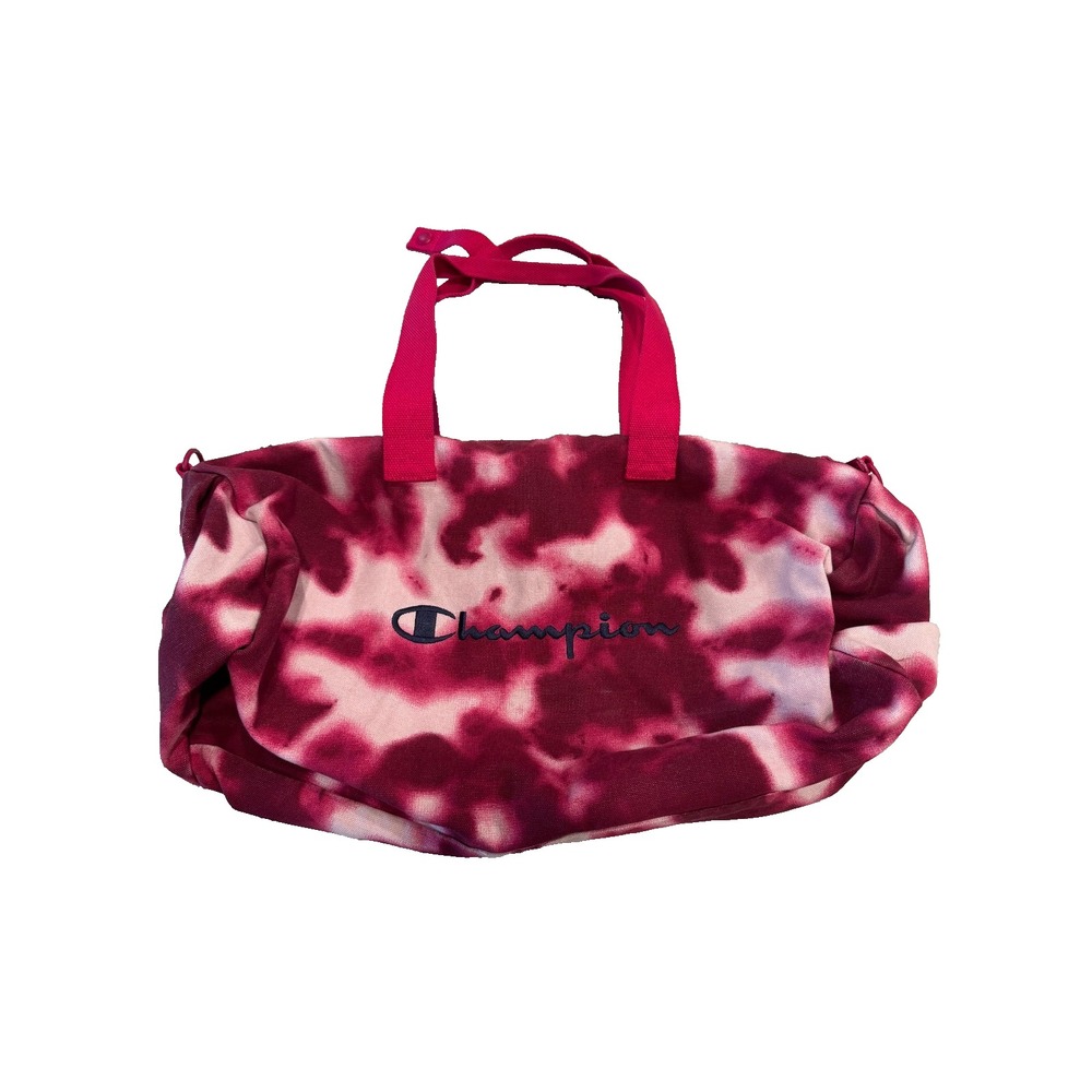 Champion The Shuffle 2.0 Duffel Bag Womens Pink Tie Dye Double Handle Gym Travel